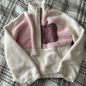 Columbia Pink and Cream Fleece Jacket